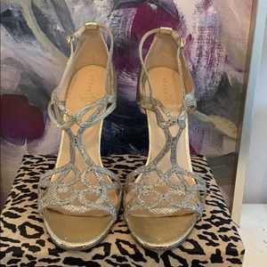 Gold & Silver Sparkly Heeled Sandal